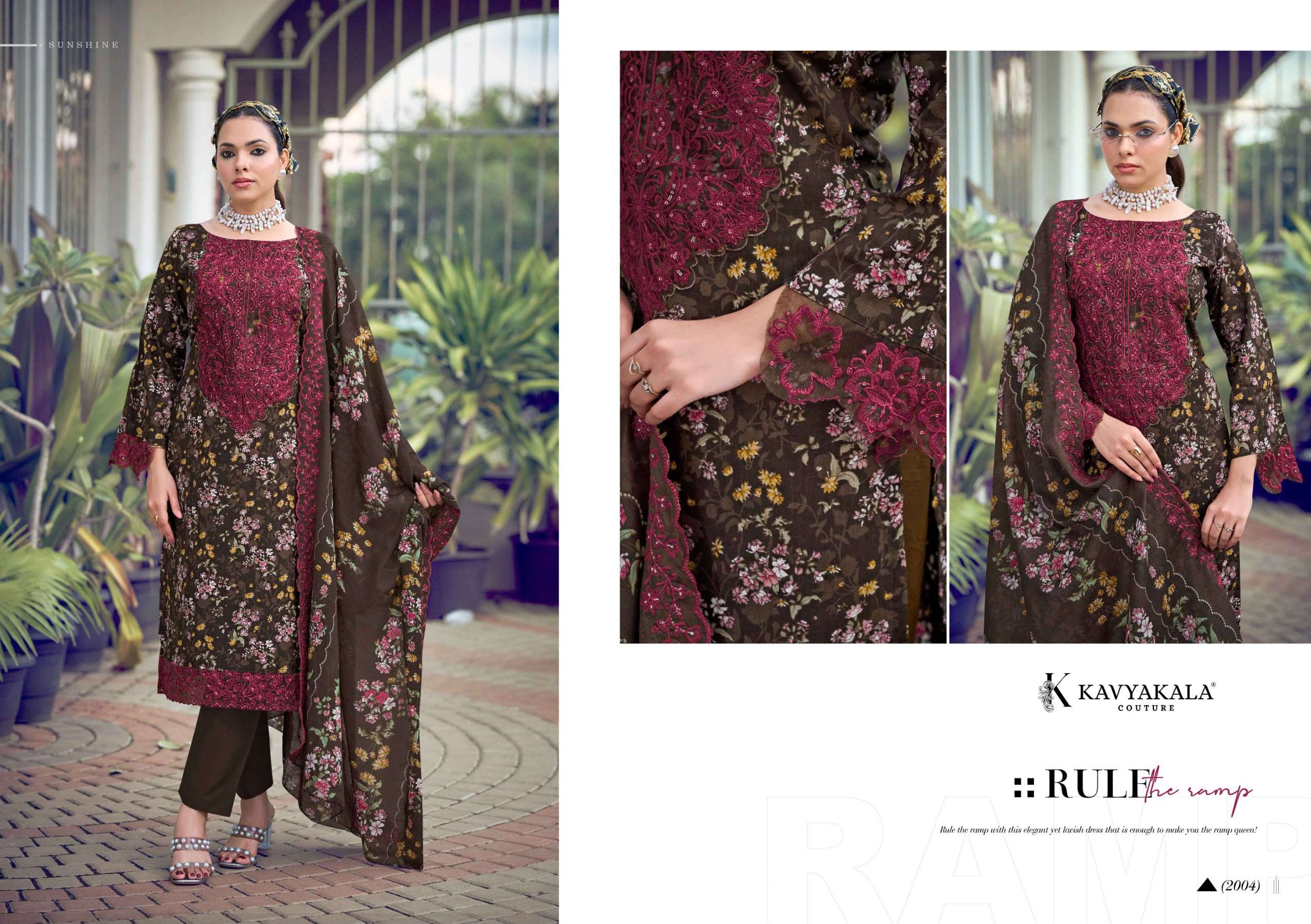 KAVYA‎‎ KALA MAHNOOR VOL 2 BRAND CATALOGUE LAWN COTTON DESIGNER NECK & LACE SUIT LADIES SHOP